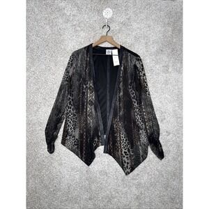 SW3 Bespoke Long Sleeve Faux‎ Leather Snake Print Cardigan - Medium